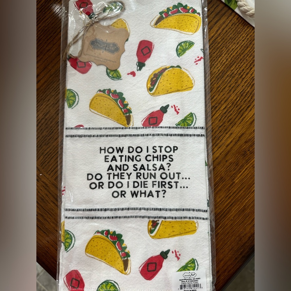 COPY - Brand New Mud Pie Chips & Salsa Towel